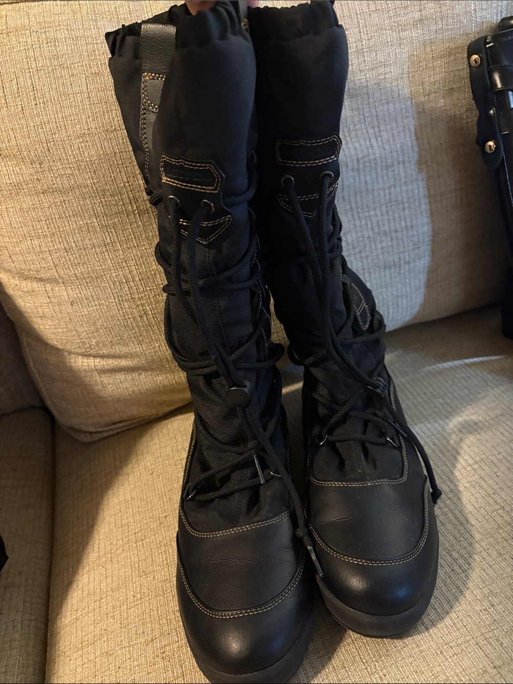 Women's Black Lace-Up winter Boots